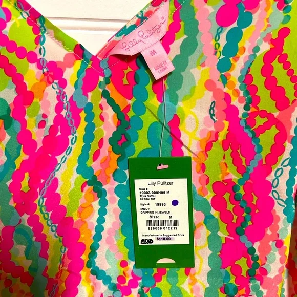NWT Lilly Pulitzer Medium 100% Silk Cipriani Tank - Picture 2 of 3